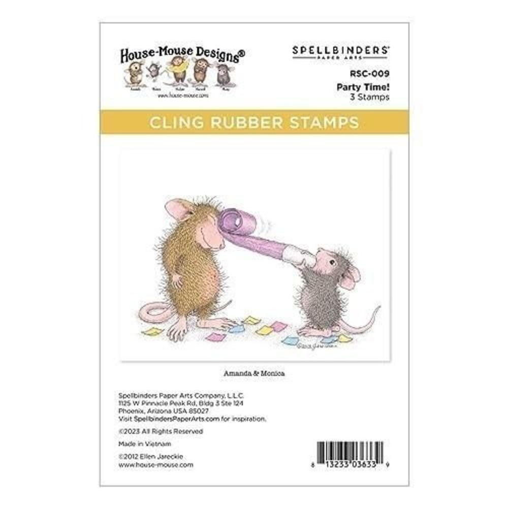 House Mouse Cling Rubber Stamp-Party Time!